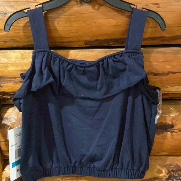 Rare Editions 2 piece shorts and top set. Navy and white. Girls 16 - Picture 4 of 5